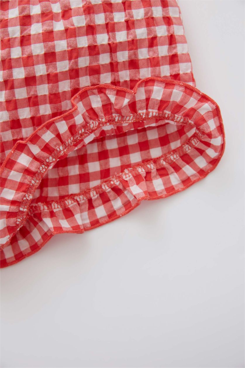 BABY GIRL Kırmızı شورت مجعد قصة عادية