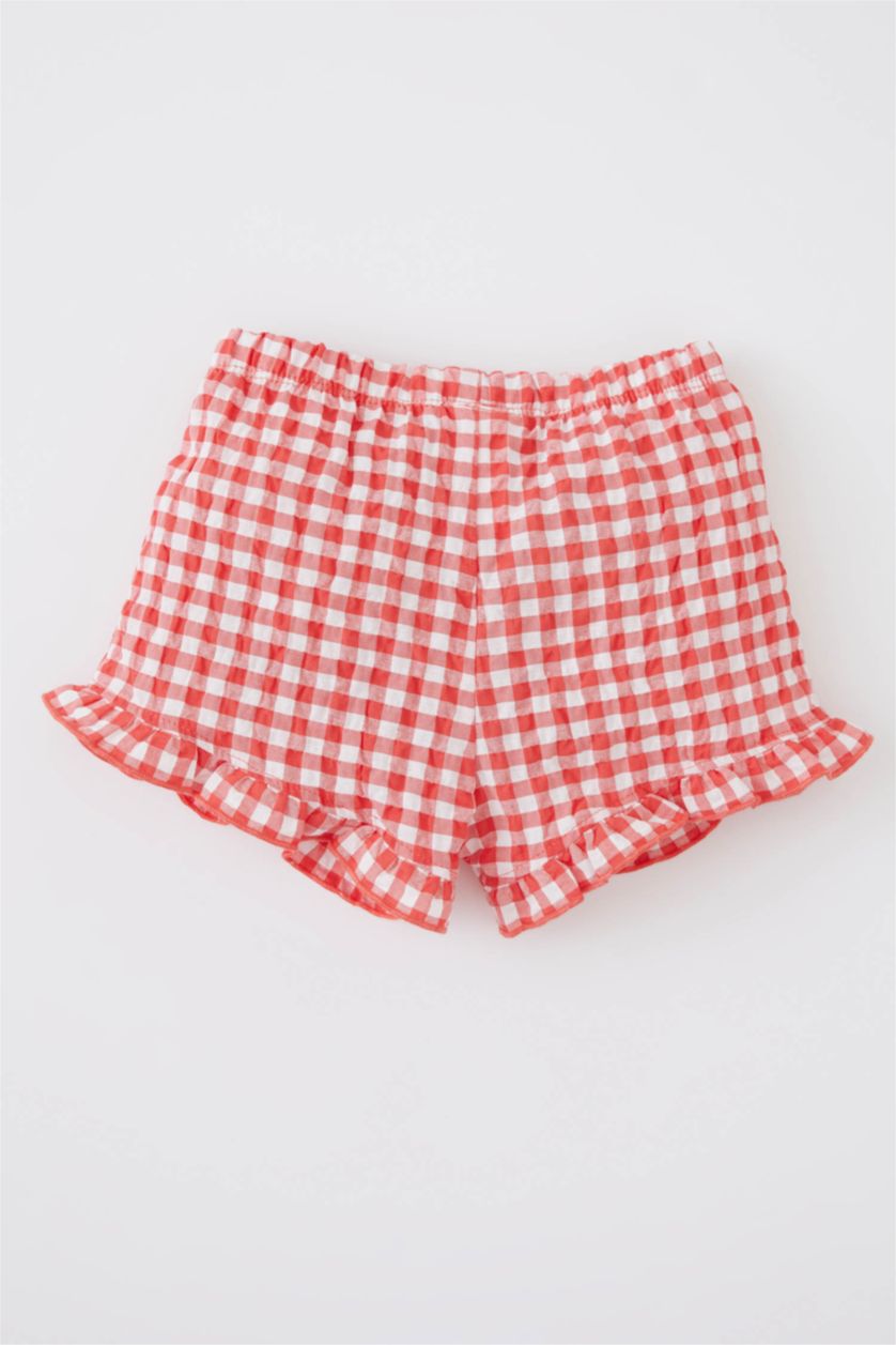 BABY GIRL Kırmızı شورت مجعد قصة عادية
