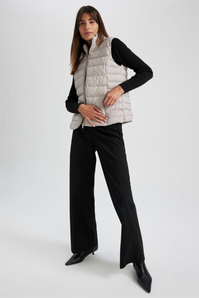 FEMME Beige Gilet Coupe Régulière