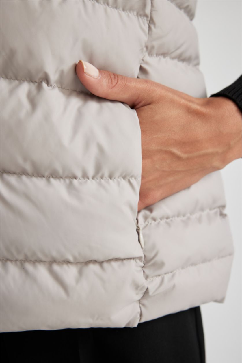 FEMME Beige Gilet Coupe Régulière