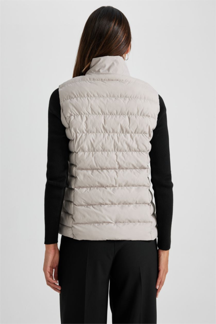 FEMME Beige Gilet Coupe Régulière