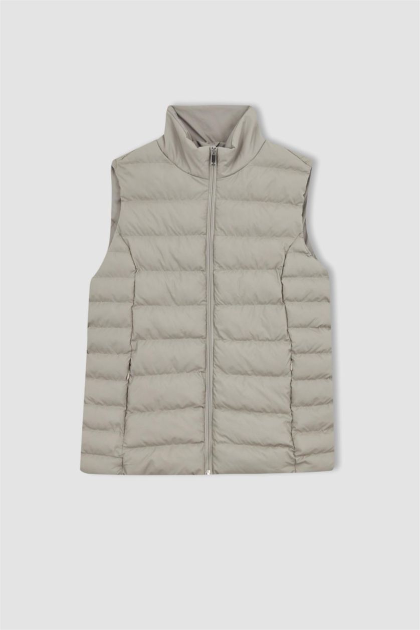 FEMME Beige Gilet Coupe Régulière