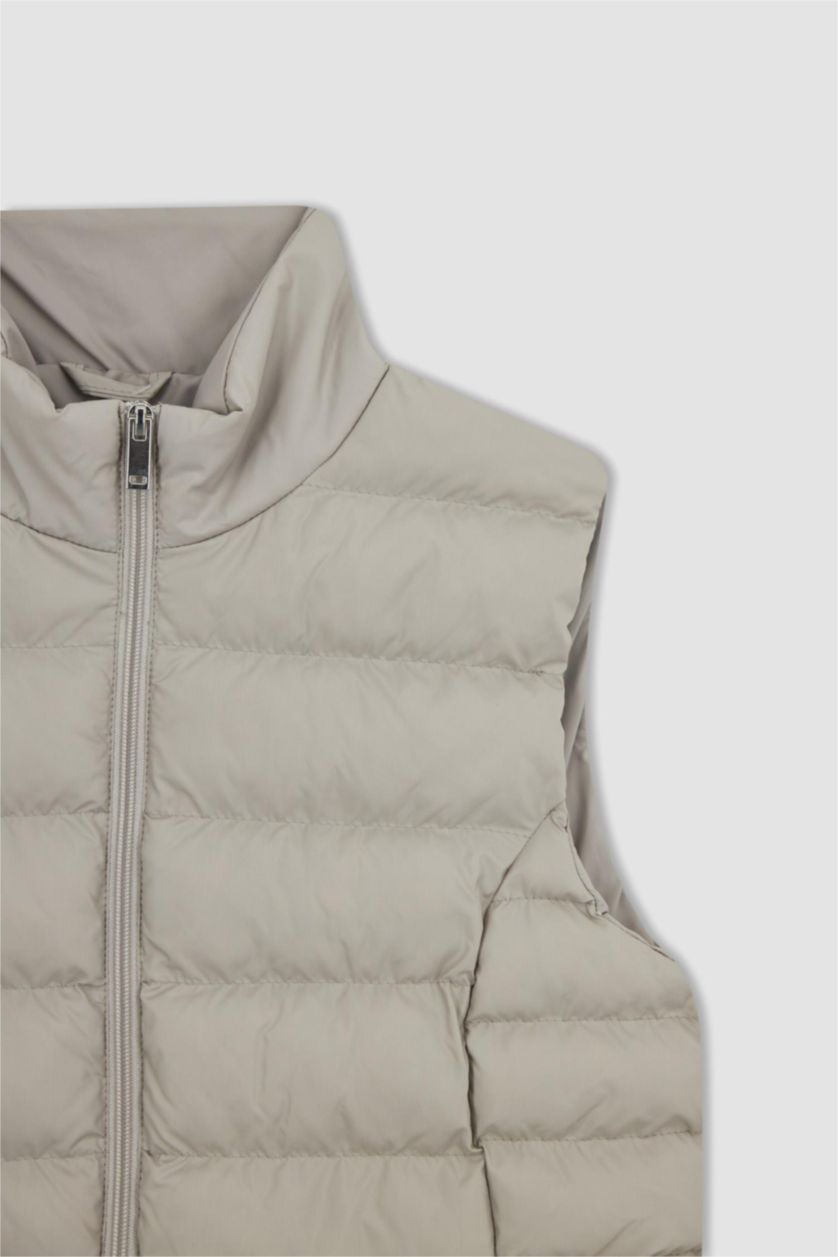 FEMME Beige Gilet Coupe Régulière