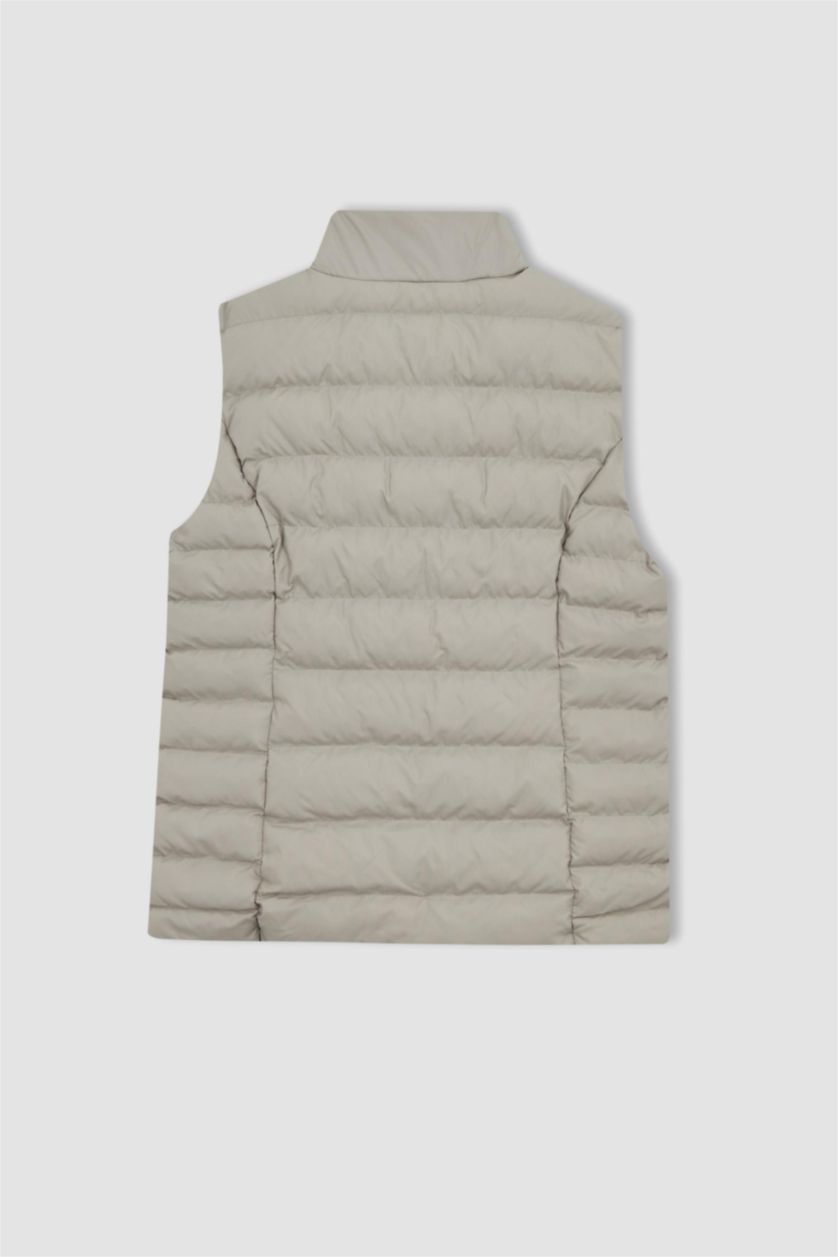 FEMME Beige Gilet Coupe Régulière