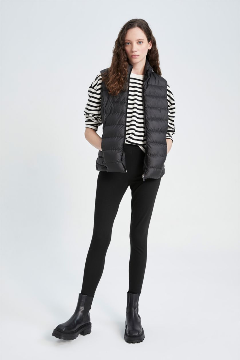 FEMME Noir Gilet Coupe Régulière