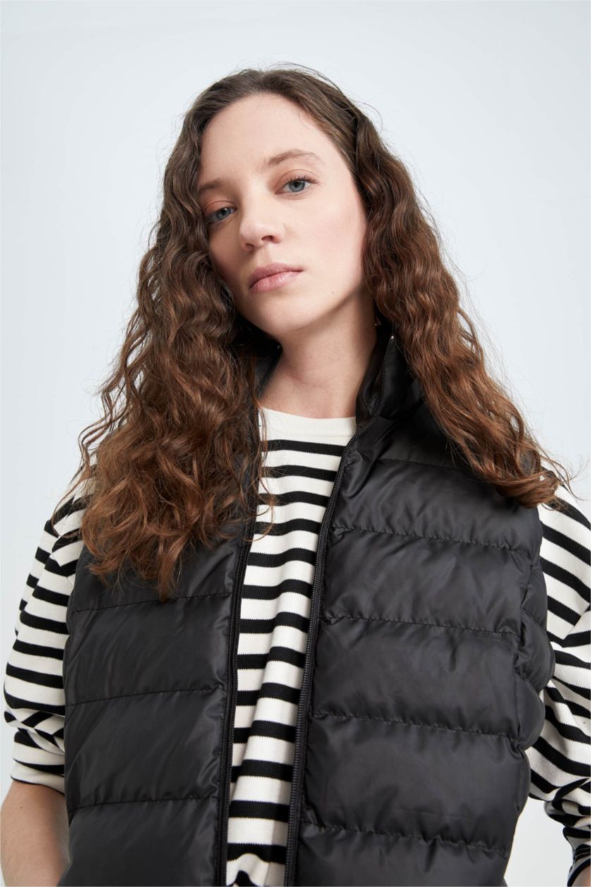FEMME Noir Gilet Coupe Régulière