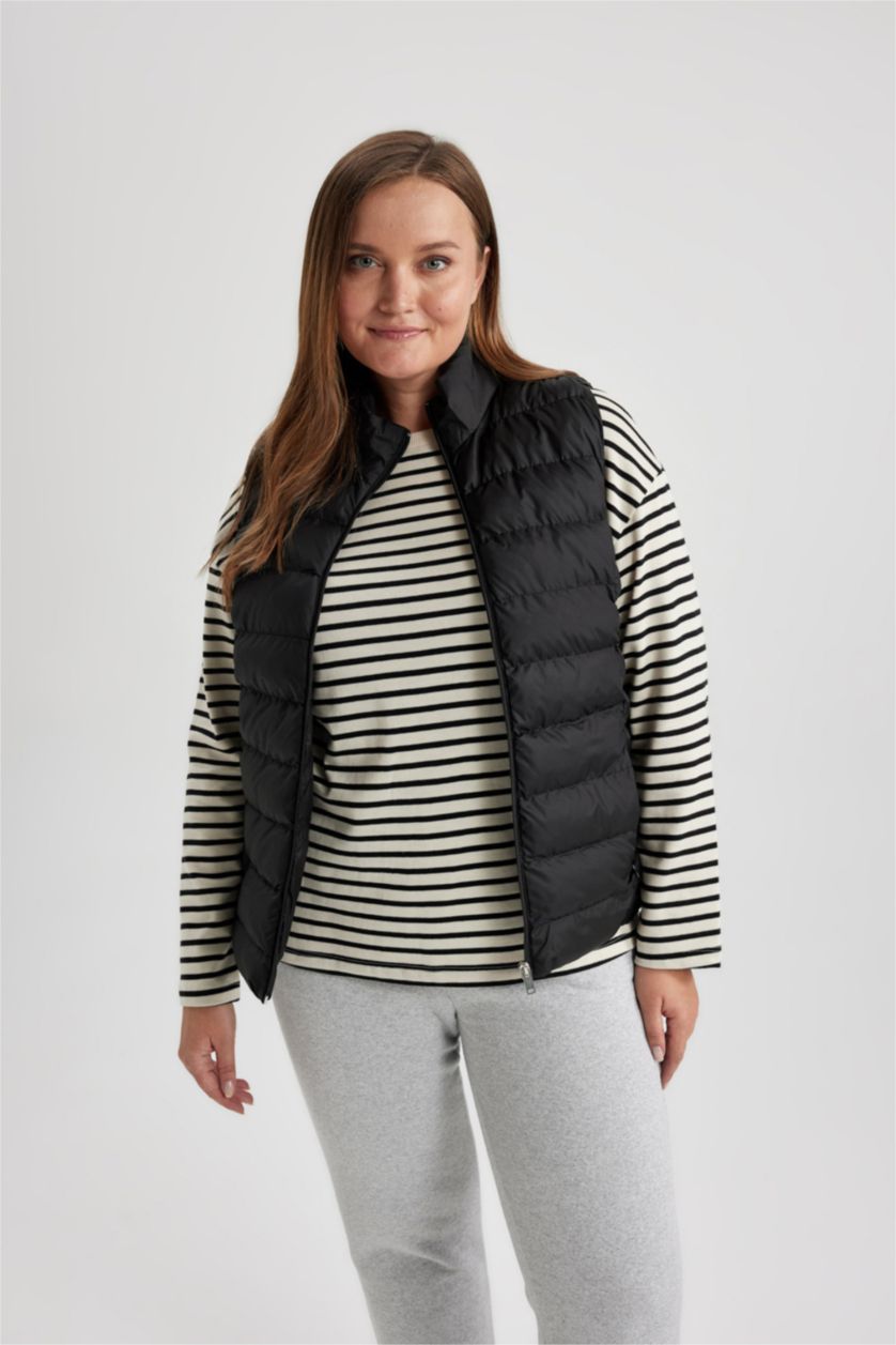 FEMME Noir Gilet Coupe Régulière