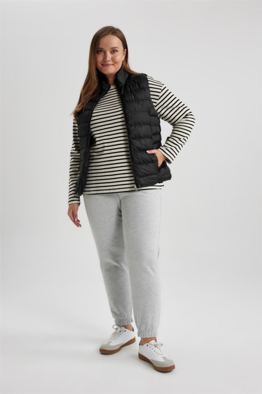 FEMME Noir Gilet Coupe Régulière