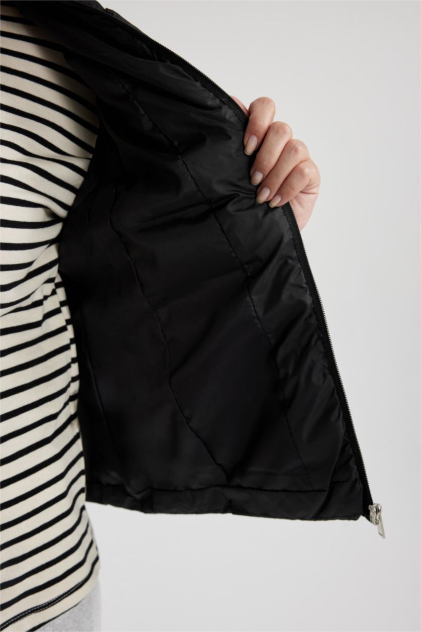 FEMME Noir Gilet Coupe Régulière