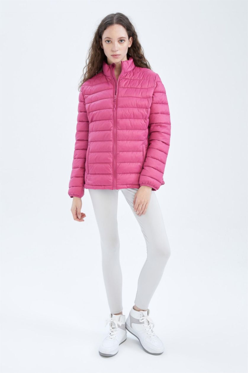 Kadın Fuşya Su İtici DeFactoFit Slim Fit Şişme Mont
