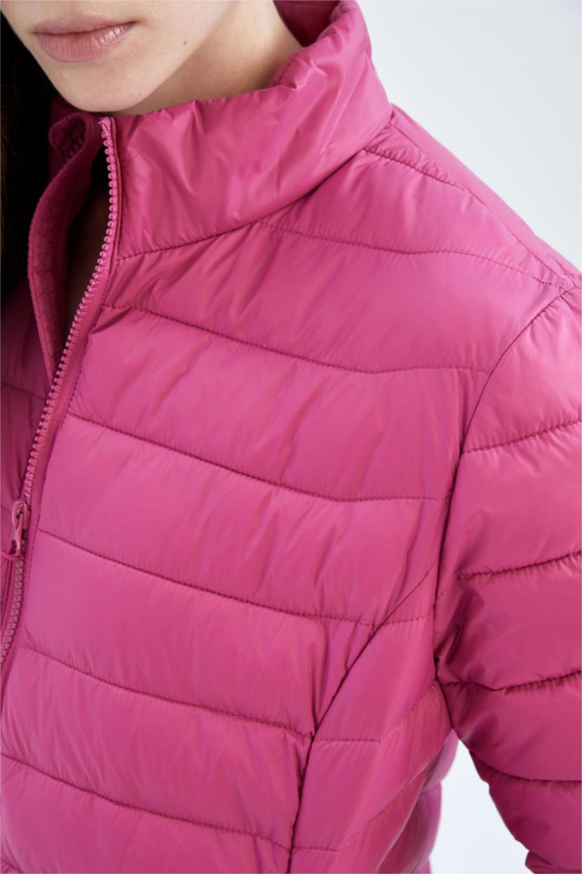Kadın Fuşya Su İtici DeFactoFit Slim Fit Şişme Mont