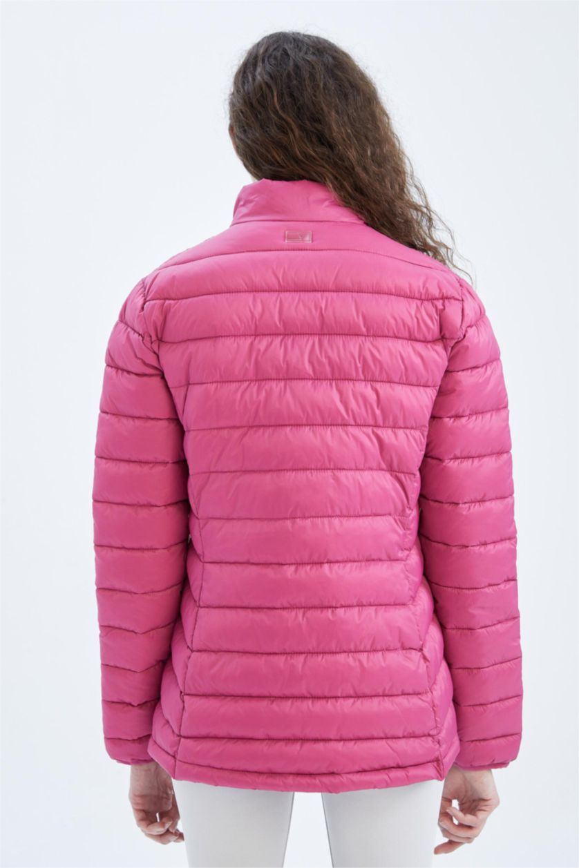 Kadın Fuşya Su İtici DeFactoFit Slim Fit Şişme Mont