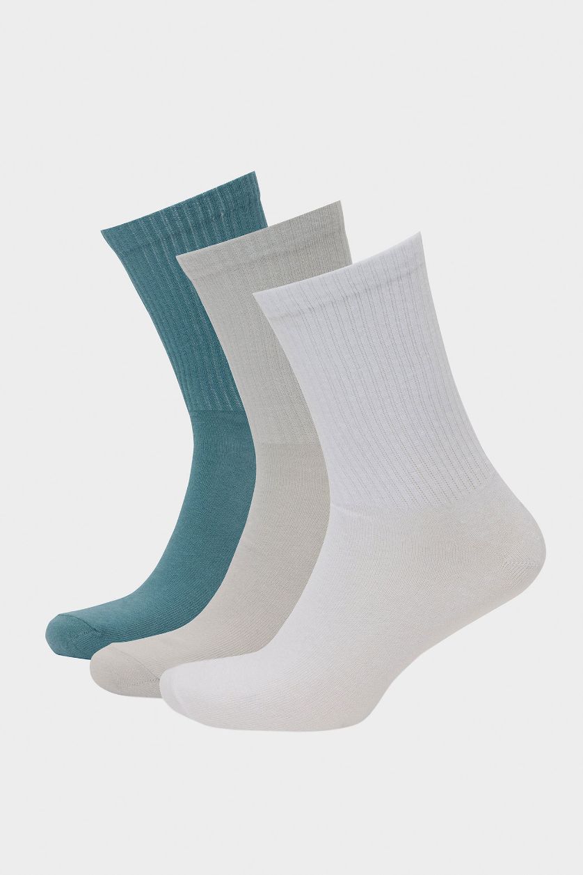 رجال أزرق جوارب طويلة قطن - 3 قطع