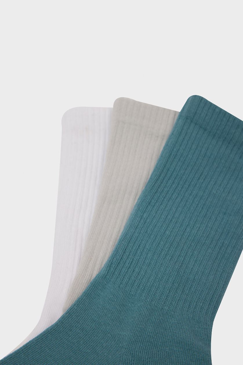 رجال أزرق جوارب طويلة قطن - 3 قطع