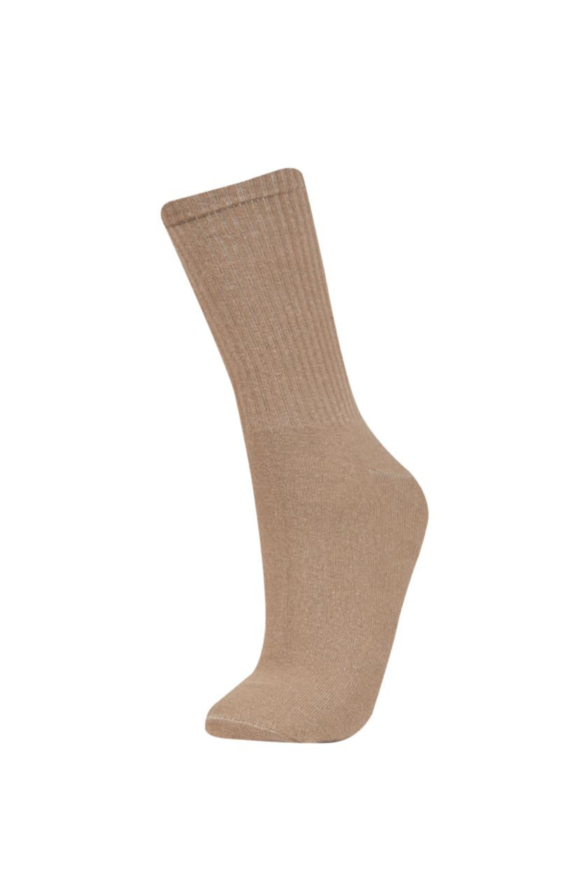 HOMME Beige Chaussettes Longues Coton 3 Homme