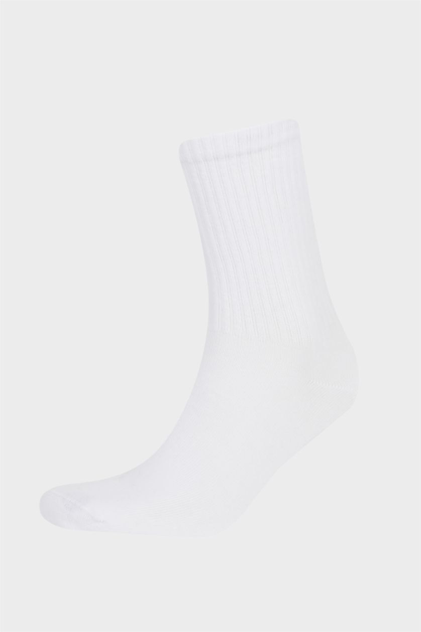 Erkek Gri Melanj Erkek Rahat Lastikli 3'lü Pamuklu Uzun Çorap