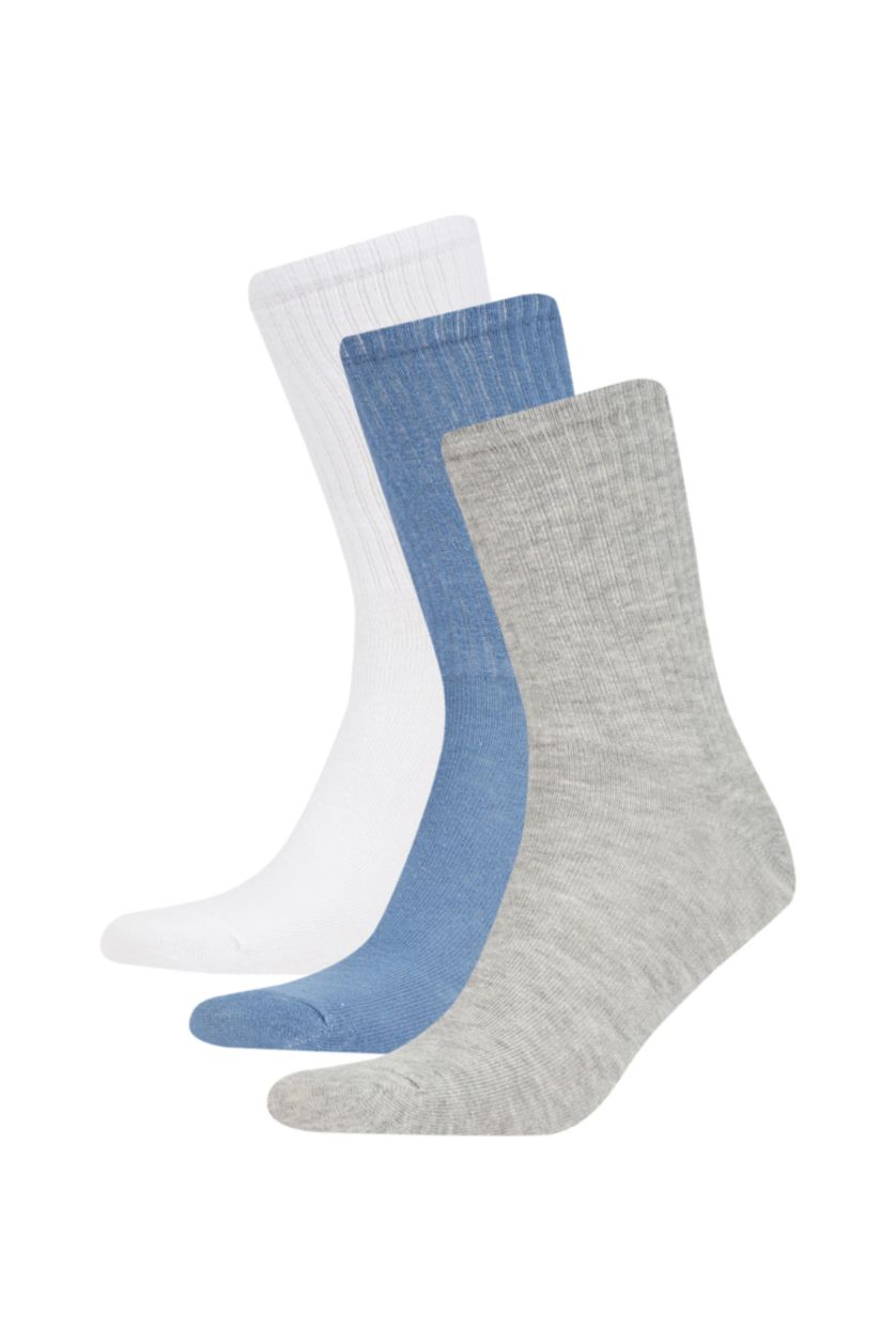 Erkek Karma Erkek Rahat Lastikli 3'lü Pamuklu Uzun Çorap