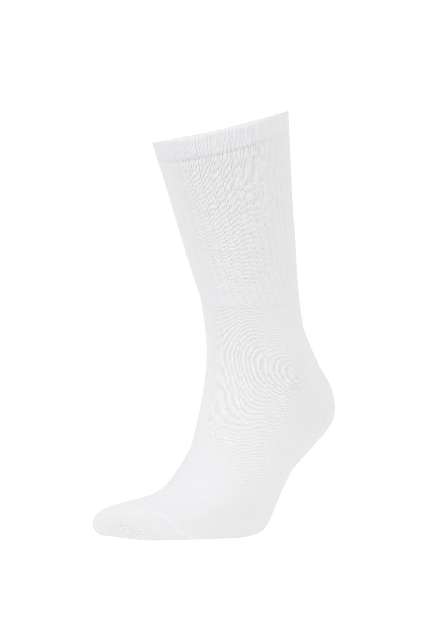 MAN White Defacto Fit Men's Cotton 3 Pack Long Socks