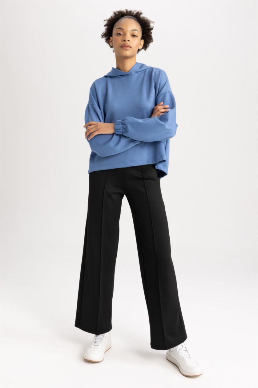 WOMAN Black DeFactoFit Wide Leg Trousers