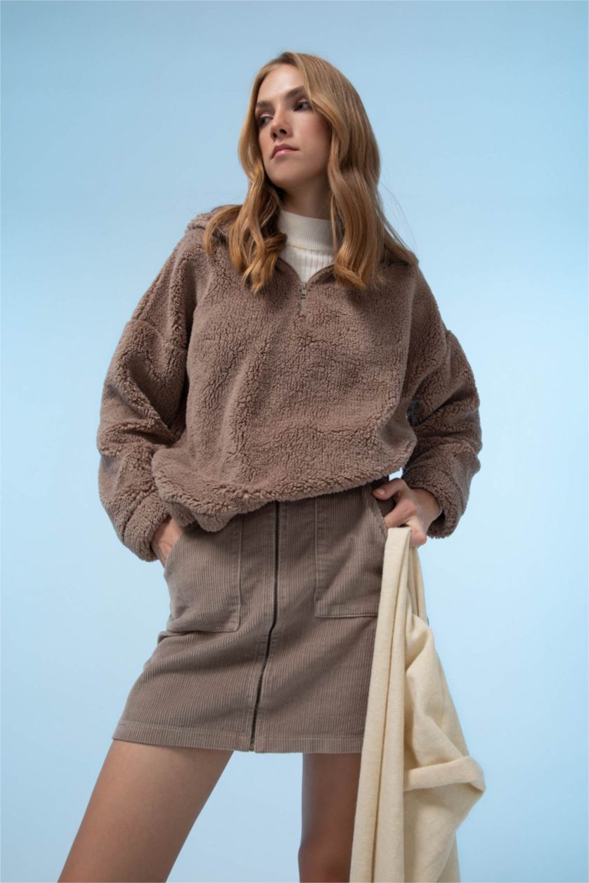 Woman Vison Oversize Fit Plush Sweatshirt