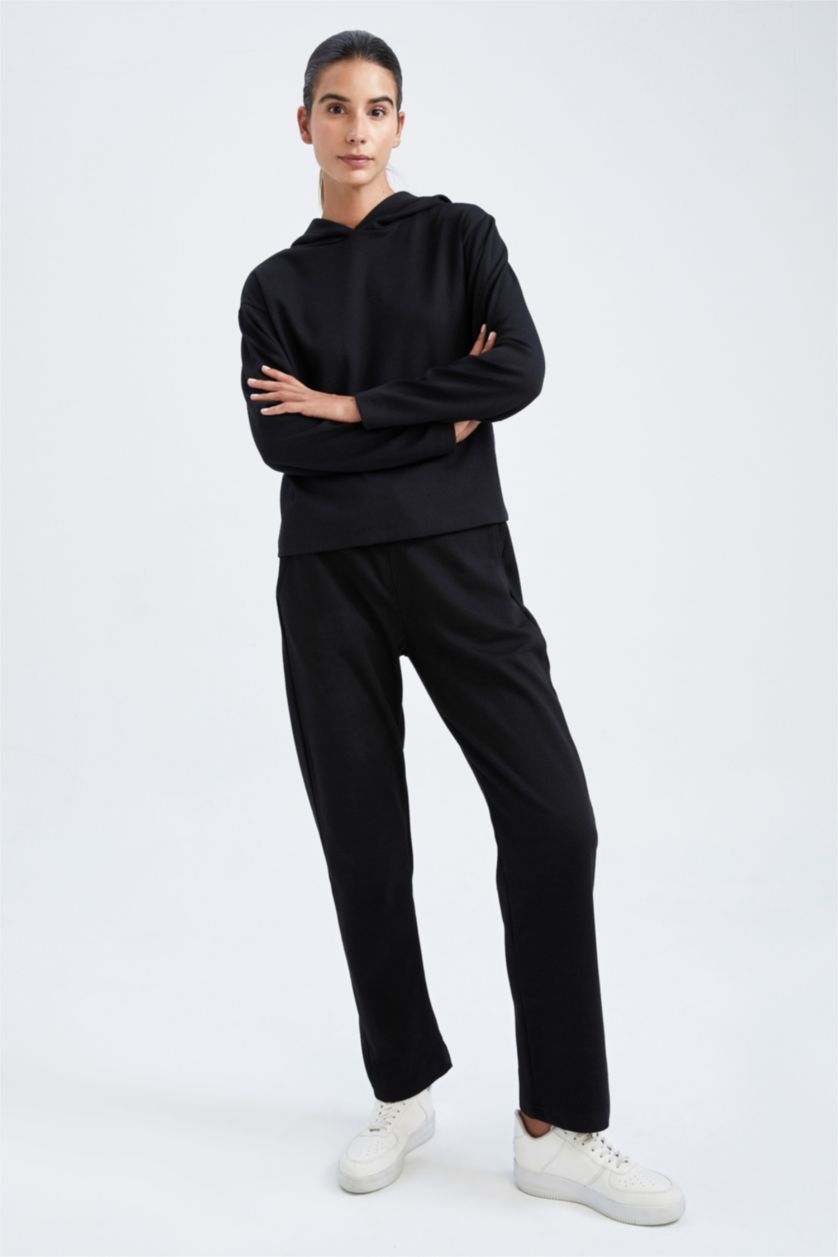 Kadın Siyah Standart Fıt Pantolon
