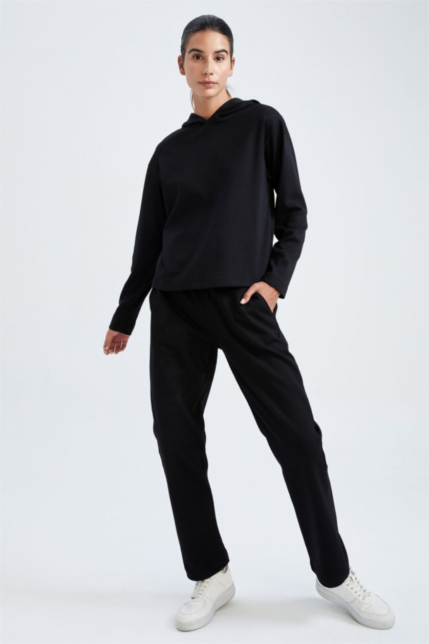 Kadın Siyah Standart Fıt Pantolon