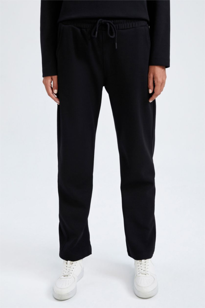 Kadın Siyah Standart Fıt Pantolon