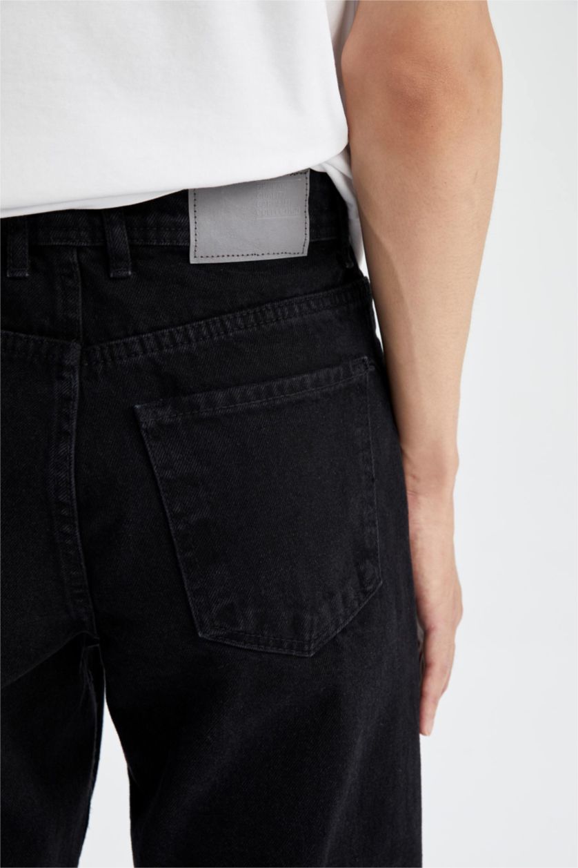 Erkek Siyah Regular Tapered Fıt Pantolon