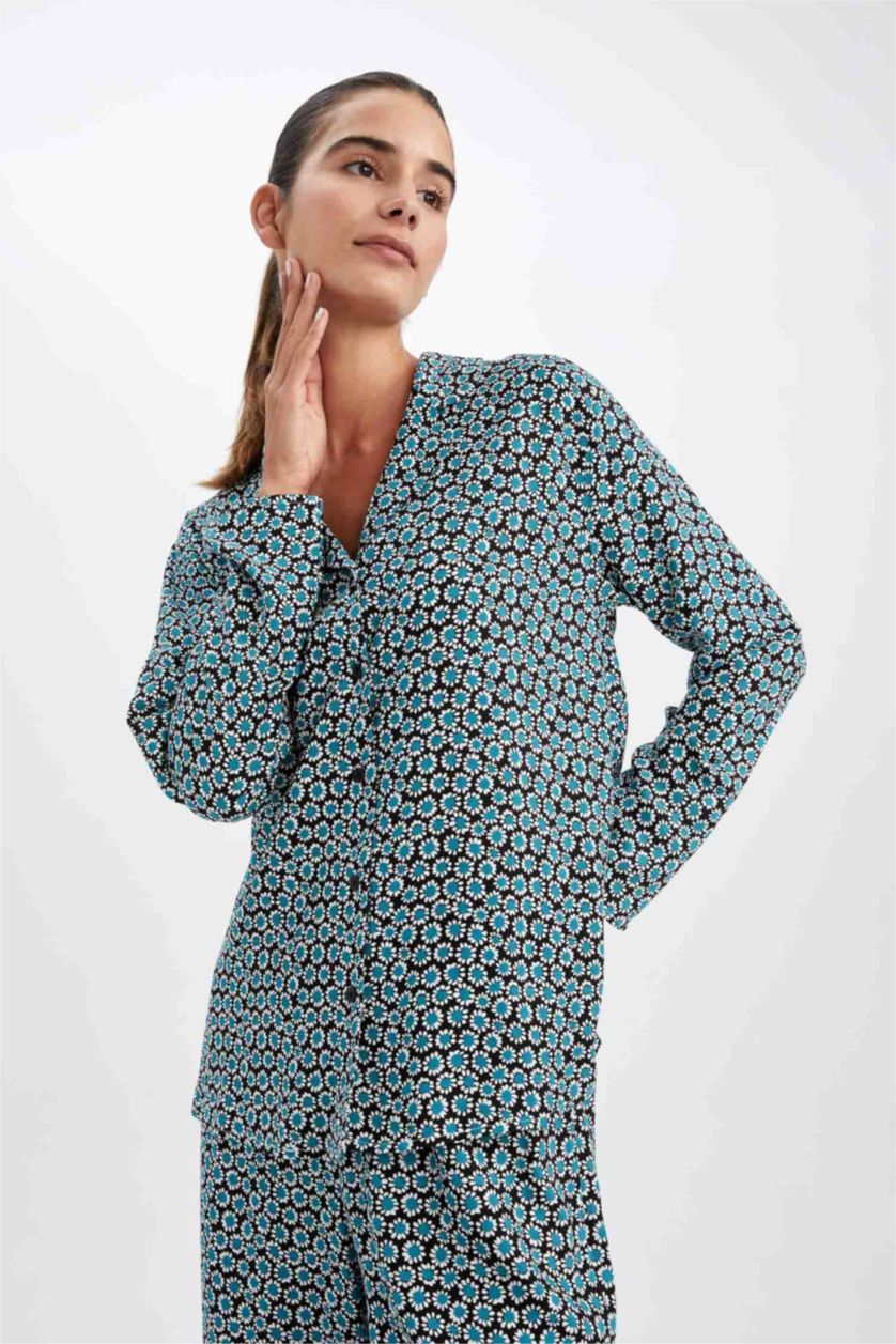 نساء أسود بلوزة قصة عادية بياقة قميص