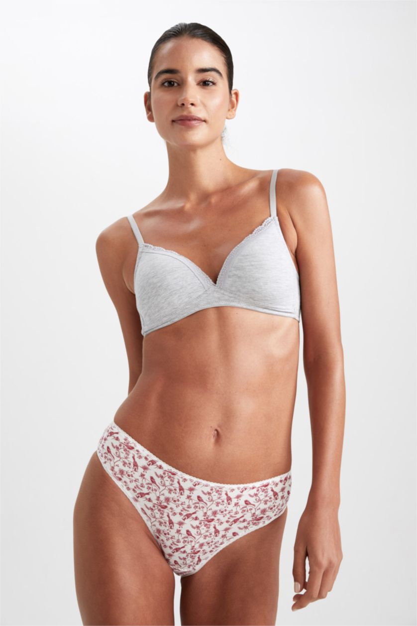 نساء خمري سراويل داخلية منقوشة من 3 قطع