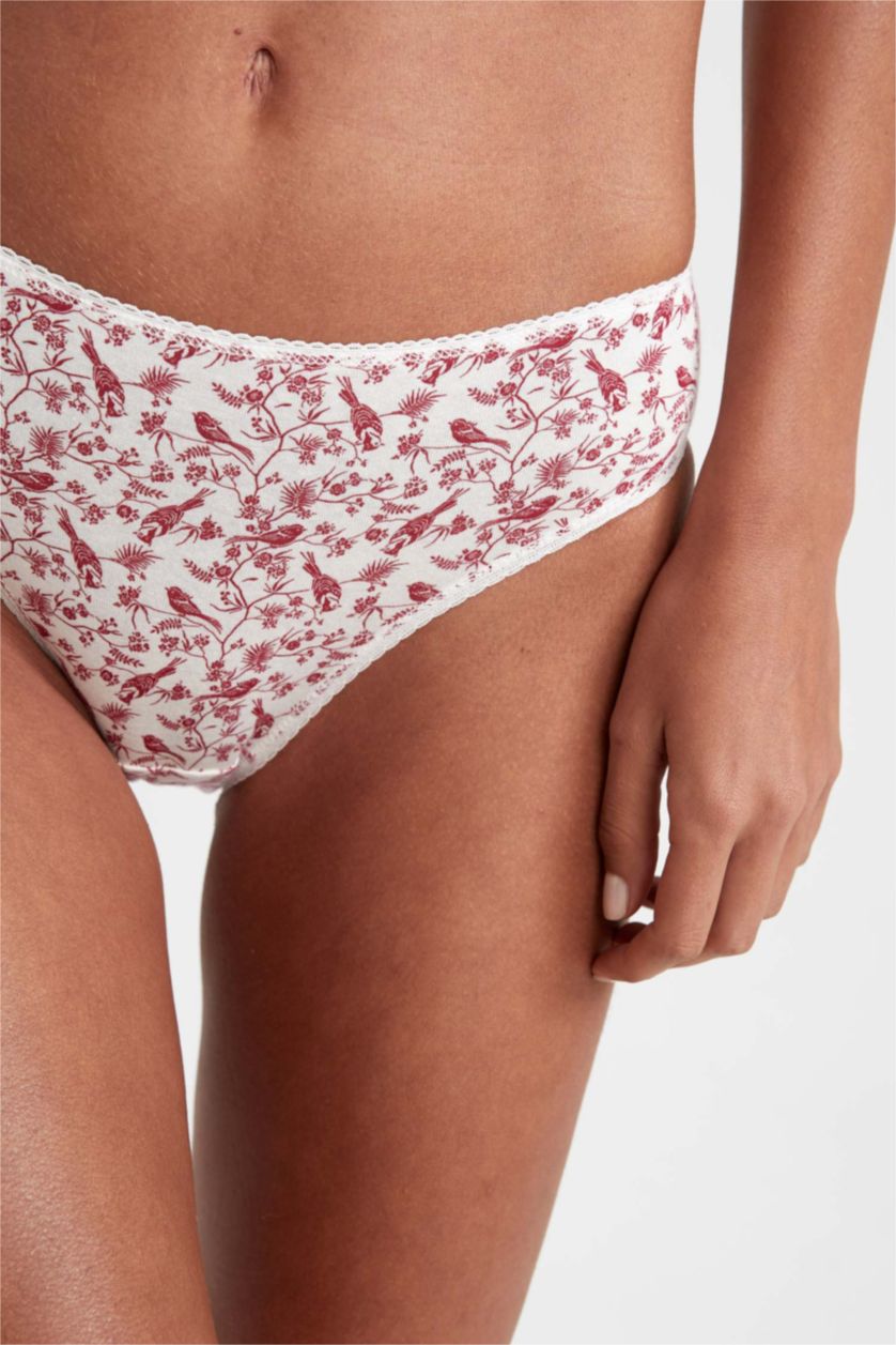 نساء خمري سراويل داخلية منقوشة من 3 قطع