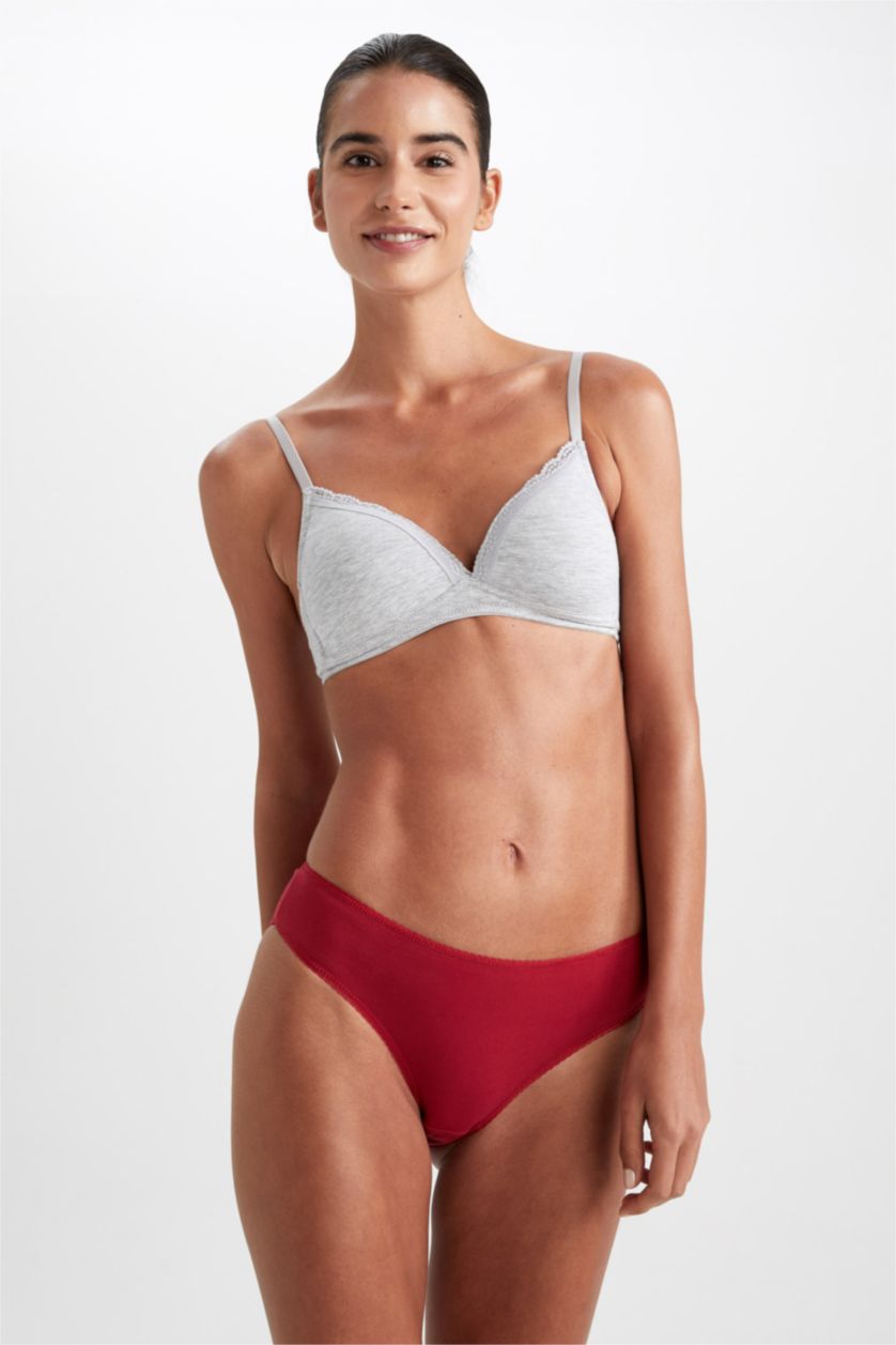 نساء خمري سراويل داخلية منقوشة من 3 قطع