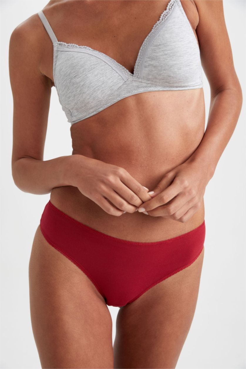 نساء خمري سراويل داخلية منقوشة من 3 قطع