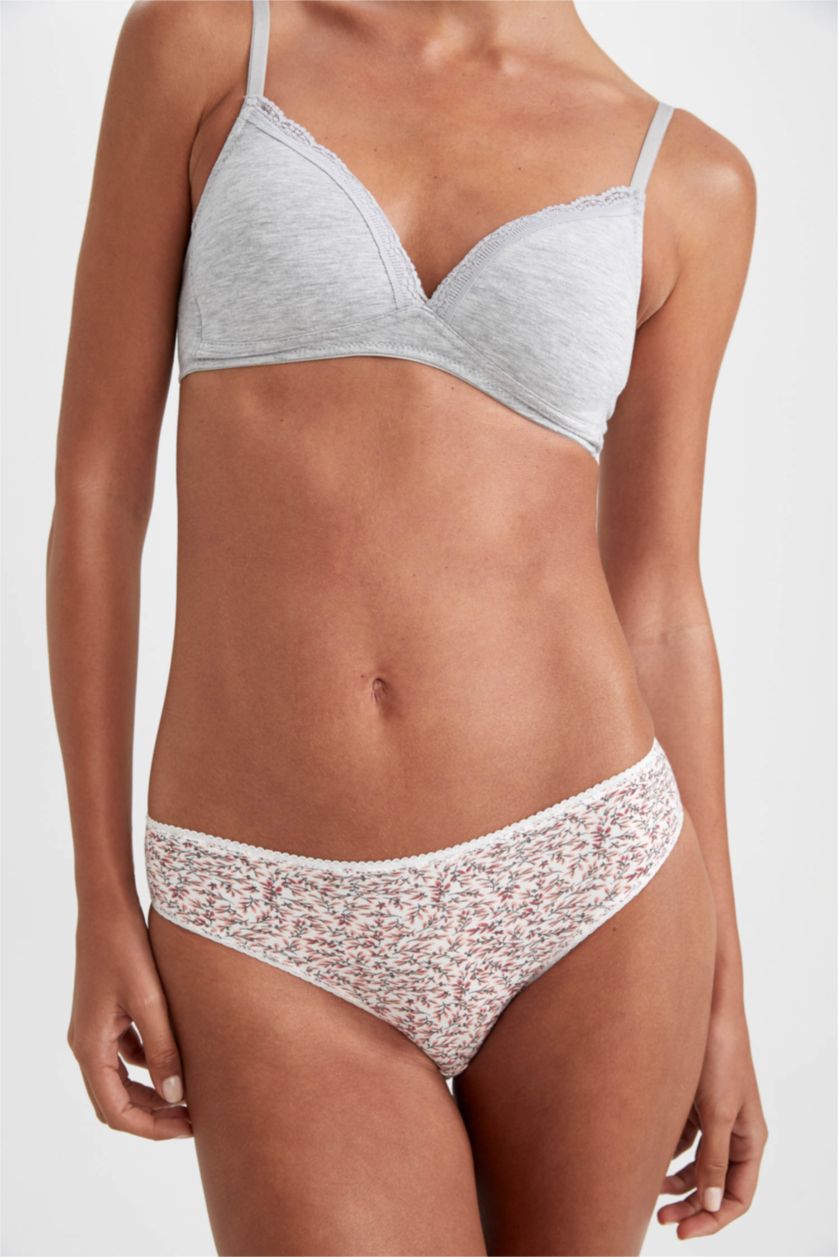 نساء خمري سراويل داخلية منقوشة من 3 قطع