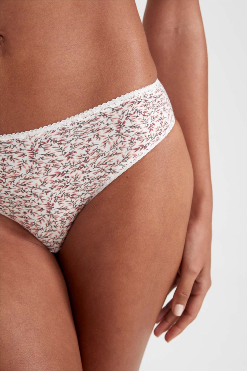 نساء خمري سراويل داخلية منقوشة من 3 قطع