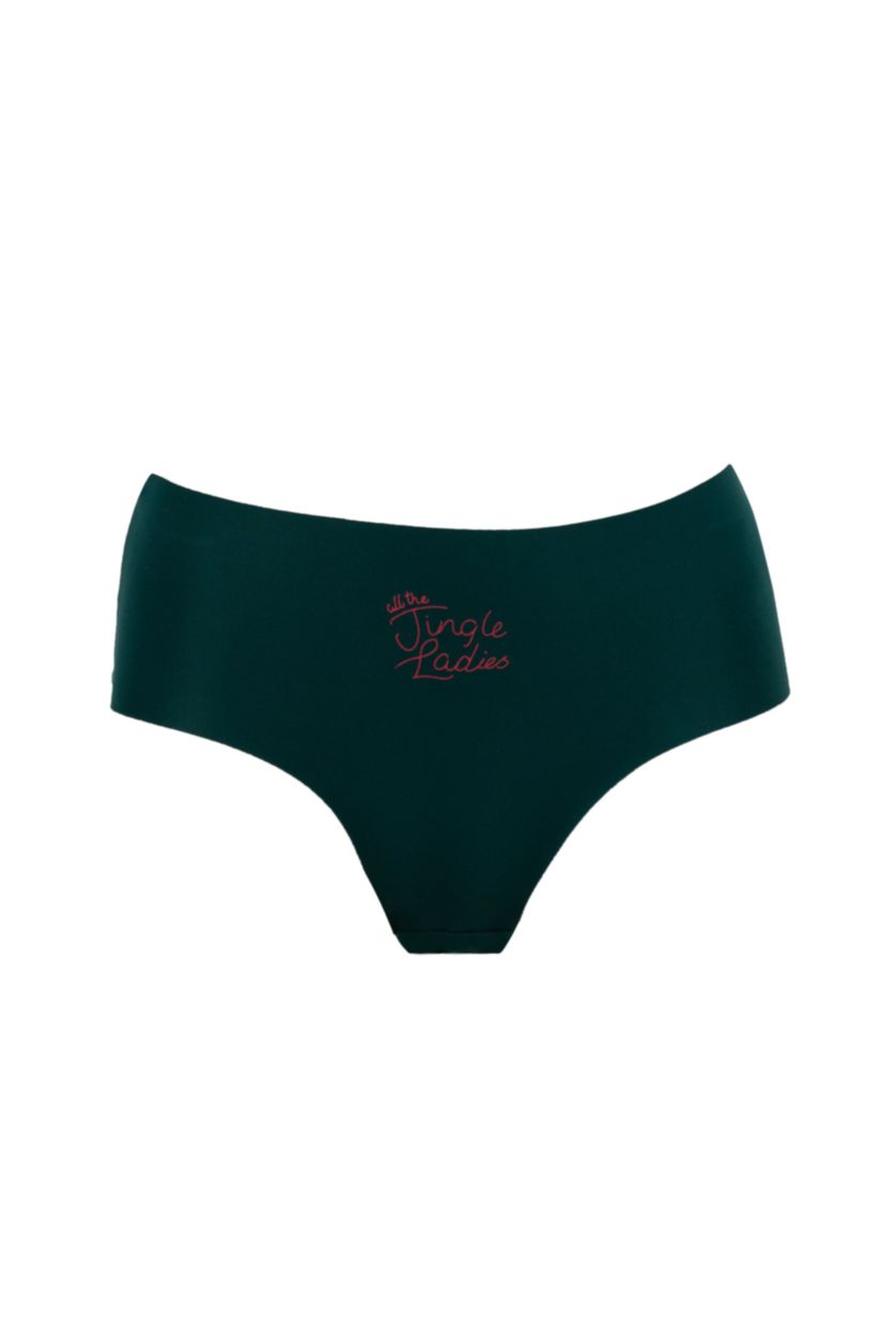 نساء أخضر غامق سروال داخلي من قماش الميكرو مطبوع بشعار من Fall In Love