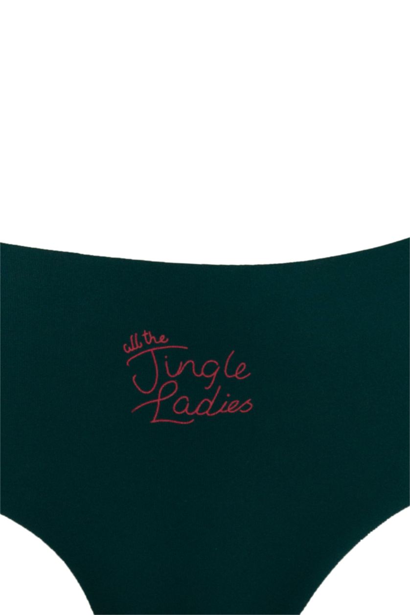 نساء أخضر غامق سروال داخلي من قماش الميكرو مطبوع بشعار من Fall In Love