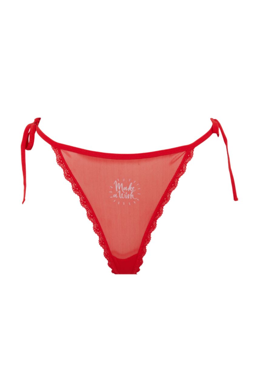 حريمي أحمر كلوت ثونج دانتيل مطبوع من Fall in Love