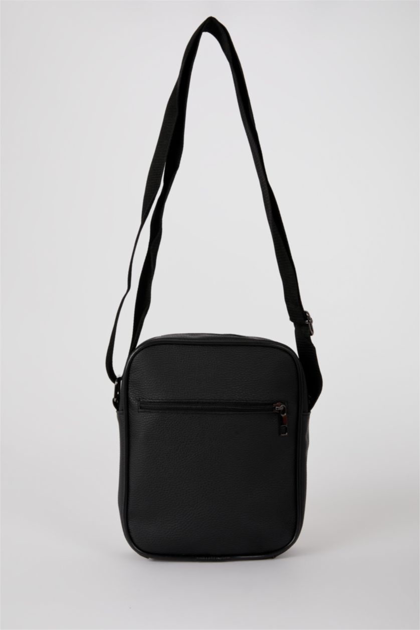 Erkek Siyah Suni Deri Çapraz Çanta