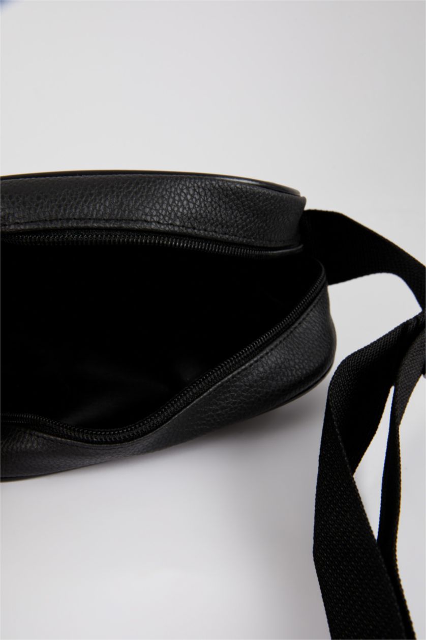 Erkek Siyah Suni Deri Çapraz Çanta