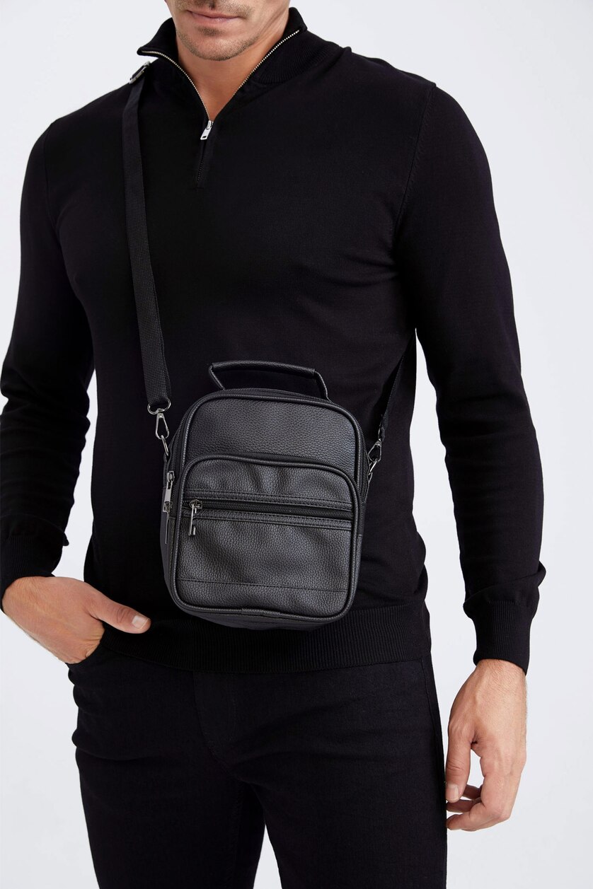 Black Man Faux Leather Crossbody Bag 2690785 | DeFacto
