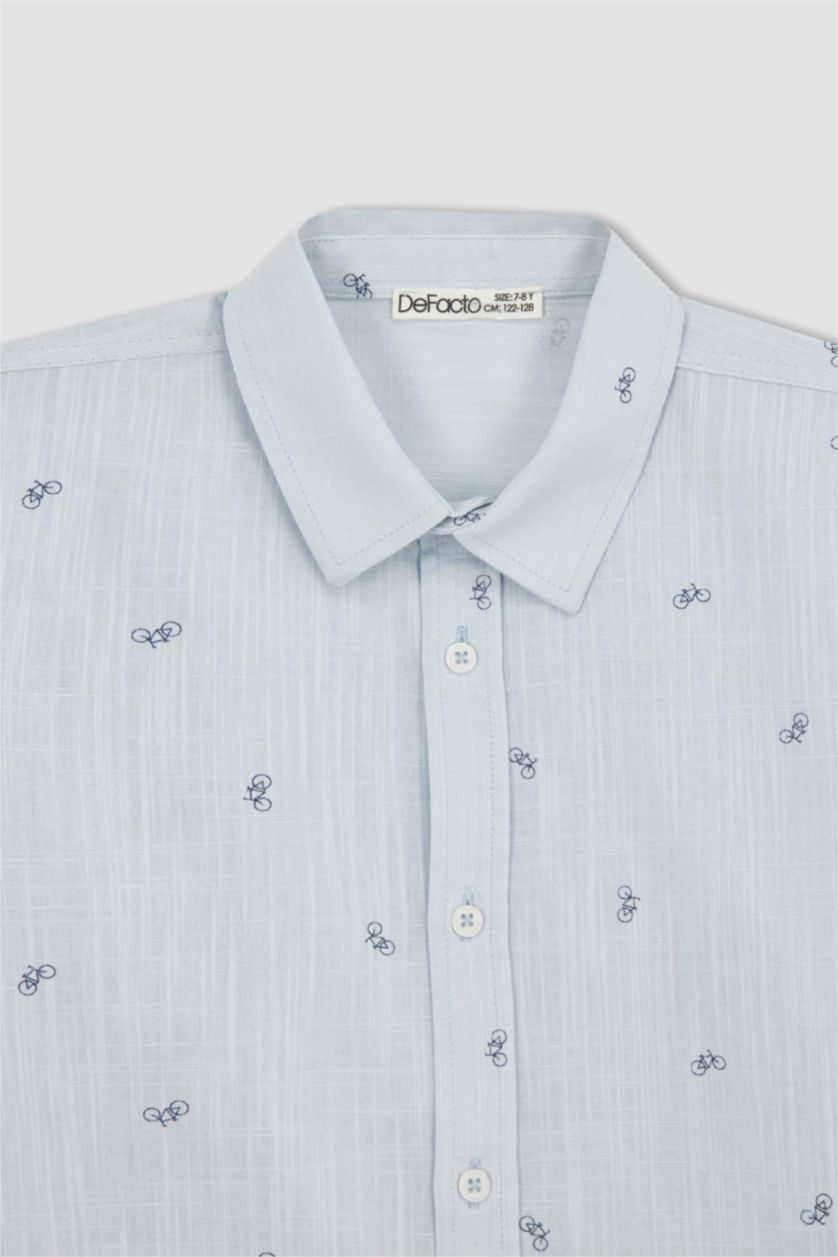 Boys & Teens Light Blue Boy Linen Look Long Sleeve Shirt