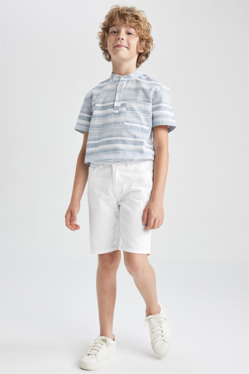 BOYS & TEENS Light Blue Regular Fit Short Sleeve Shirt