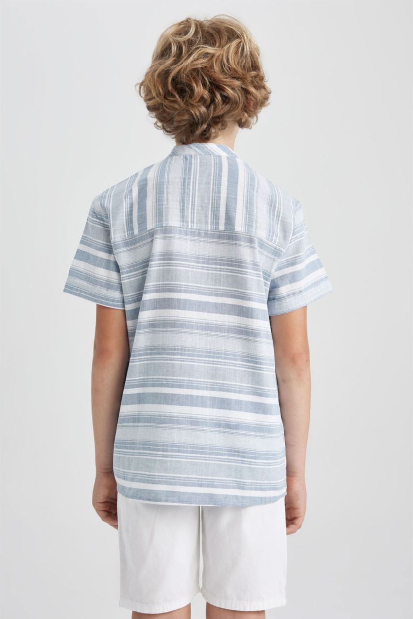 BOYS & TEENS Light Blue Regular Fit Short Sleeve Shirt