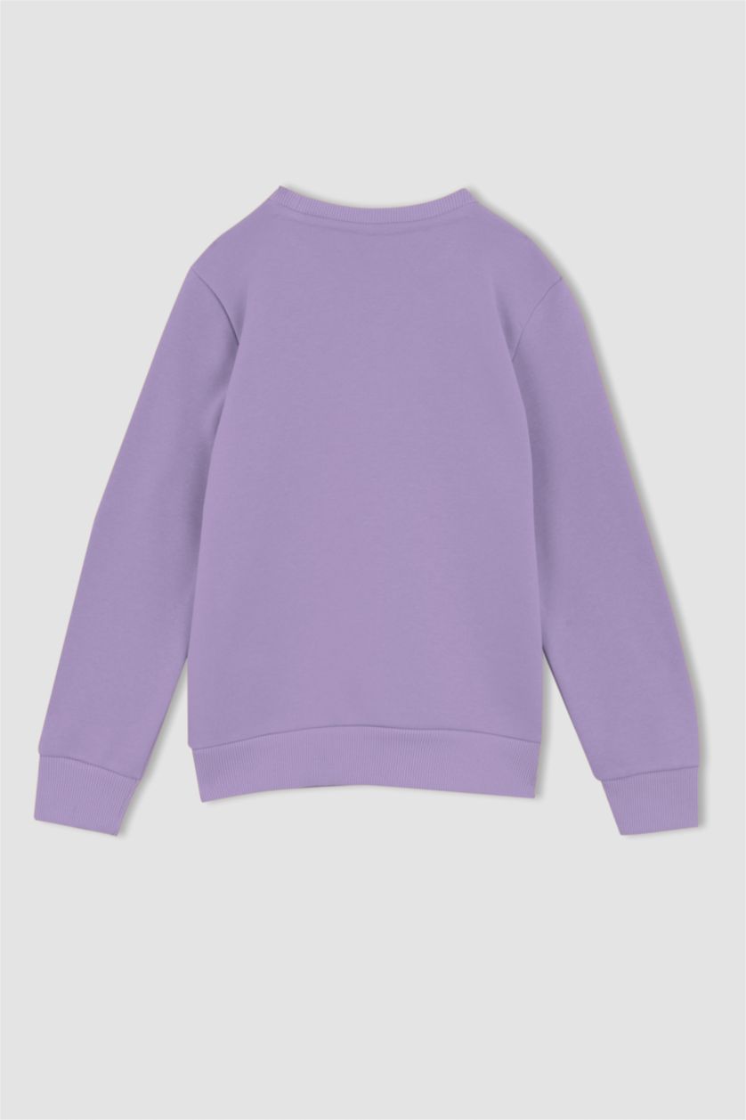 GIRLS & TEENS Light Lilac Regular Fit Crew Neck Sweatshirt