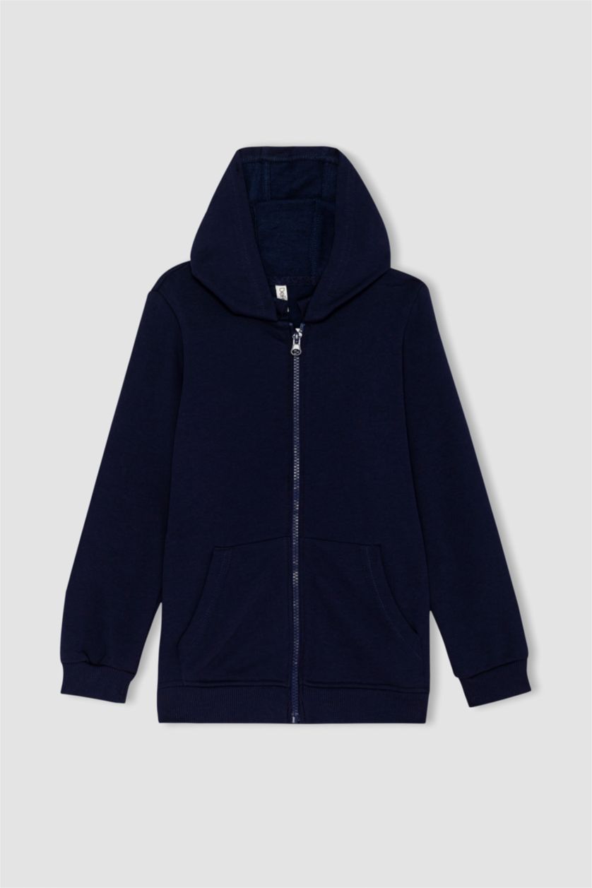 GIRLS & TEENS NAVY Regular Fit Hooded Cardigan