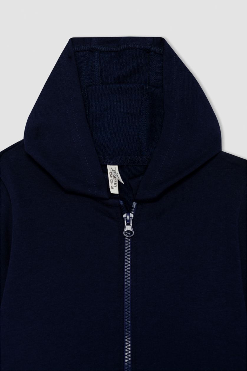 GIRLS & TEENS NAVY Regular Fit Hooded Cardigan