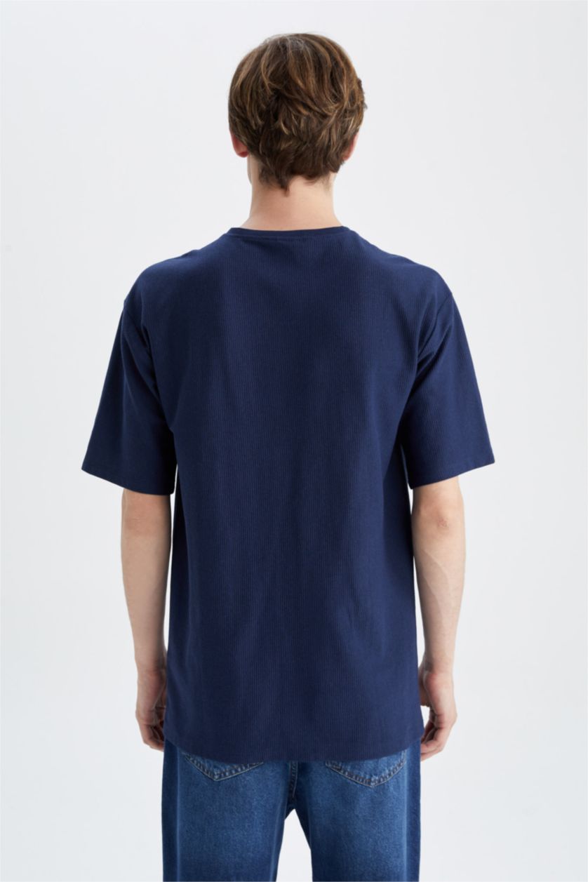 رجال كحلي Boxy Fit Short Sleeve T-Shirt