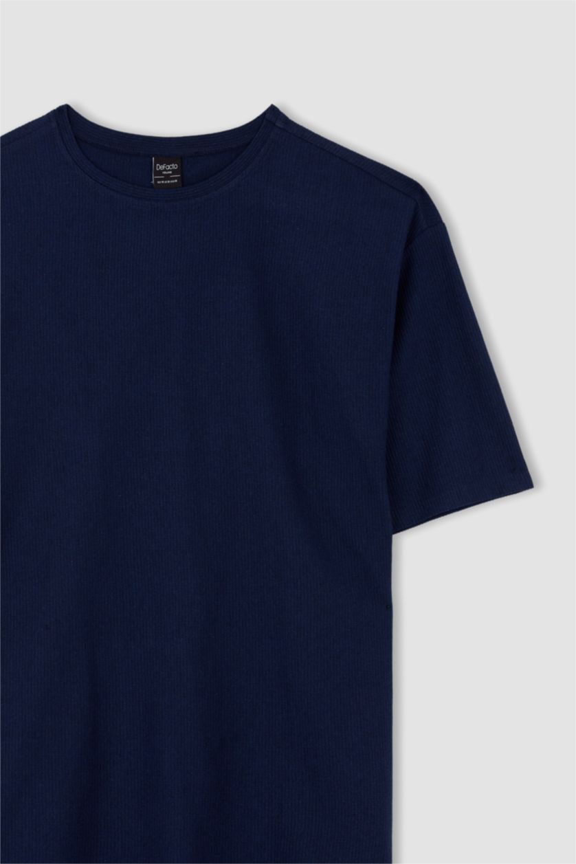 رجال كحلي Boxy Fit Short Sleeve T-Shirt