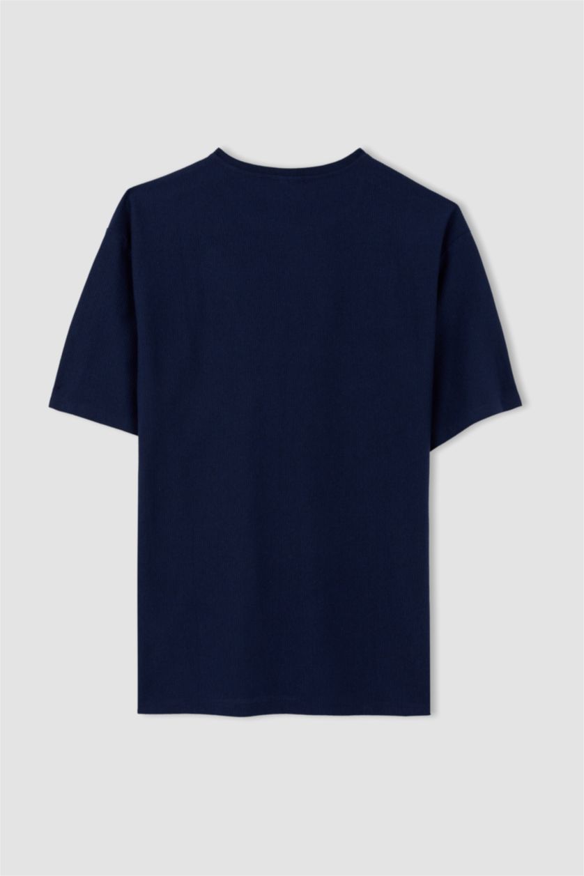 رجال كحلي Boxy Fit Short Sleeve T-Shirt